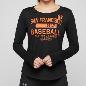 Under Armour SF Giants HeatGear Shirt Women's M Long Sleeve Black MLB Baseball